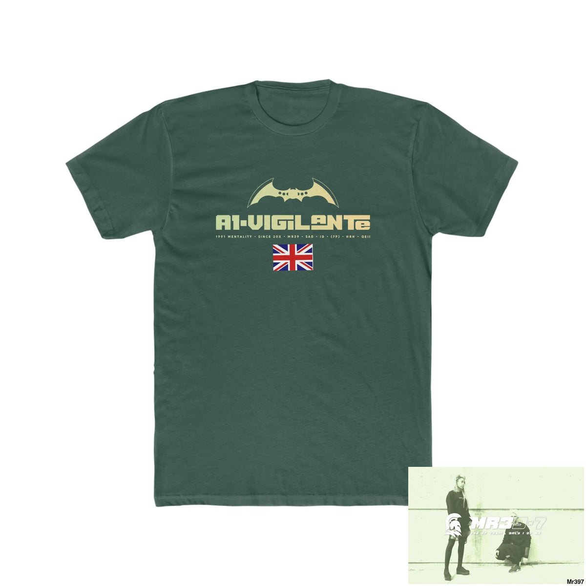 A1-Vigilante Thailand 02-16 Men’s Cotton Crew Tee Solid Forest Green / S T-Shirt
