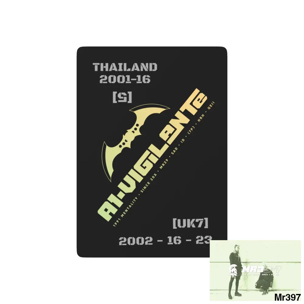 A1-Vigilante Thailand /UK Ltd Edition Custom Poker Cards 2.5’’ x 3.5’’ / White / Semi Glossy Paper products