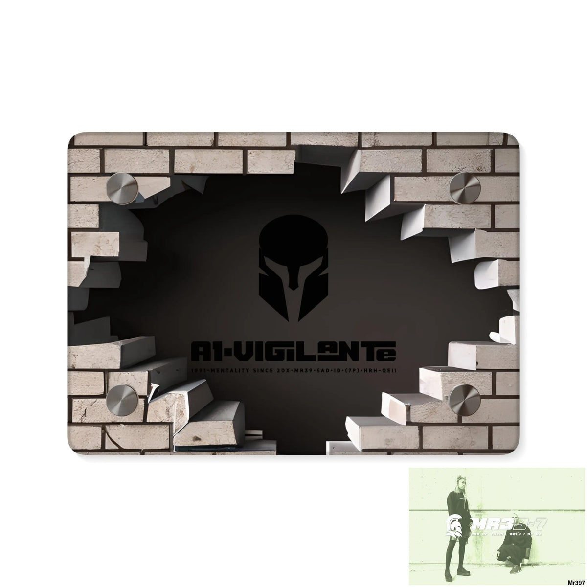 A1-Vigilante Through the 3D Cracked Brick Wall Graphic Acrylic Art Panels 7’’ x 5’’ (Horizontal) / 0.25’’ Home Decor