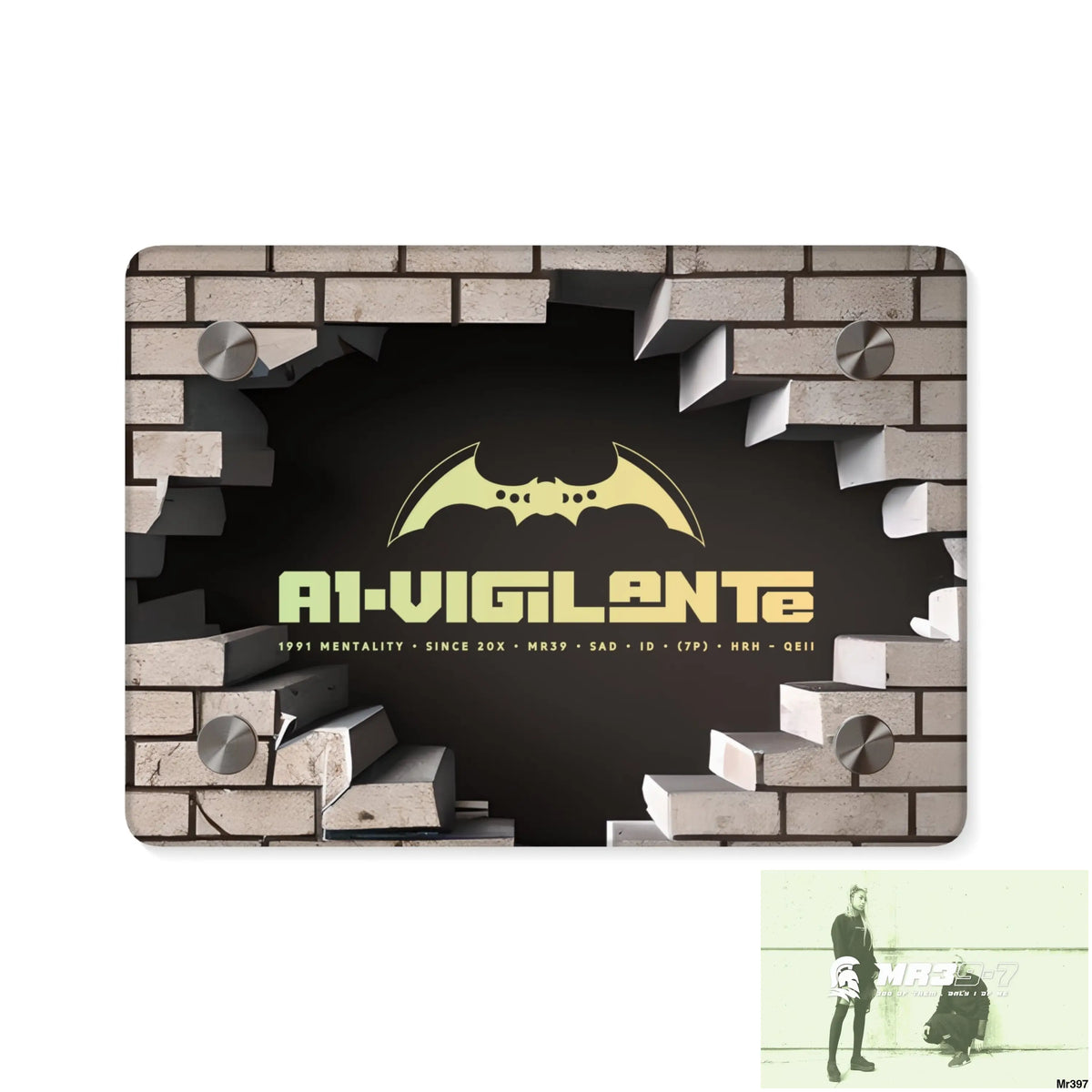 A1-Vigilante Through the 3D Cracked Brick Wall Graphic Acrylic Wall Art Panels 7’’ x 5’’ (Horizontal) / 0.25’’ Home