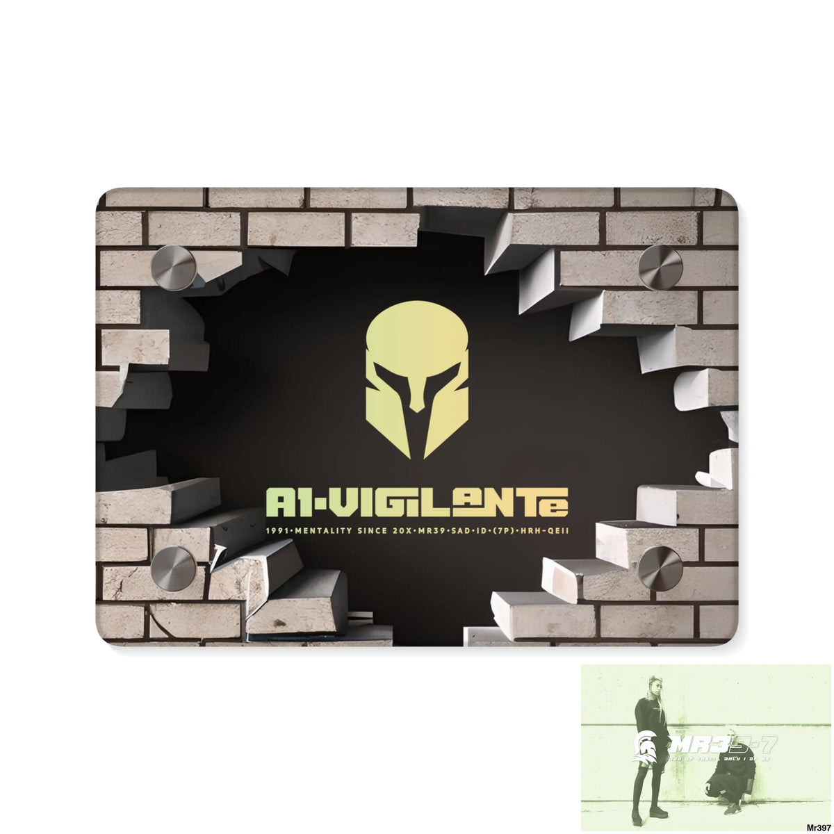 A1-Vigilante Through the 3D Cracked Brick Wall Graphic Acrylic Wall Art Panels 7’’ x 5’’ (Horizontal) / 0.25’’ Home