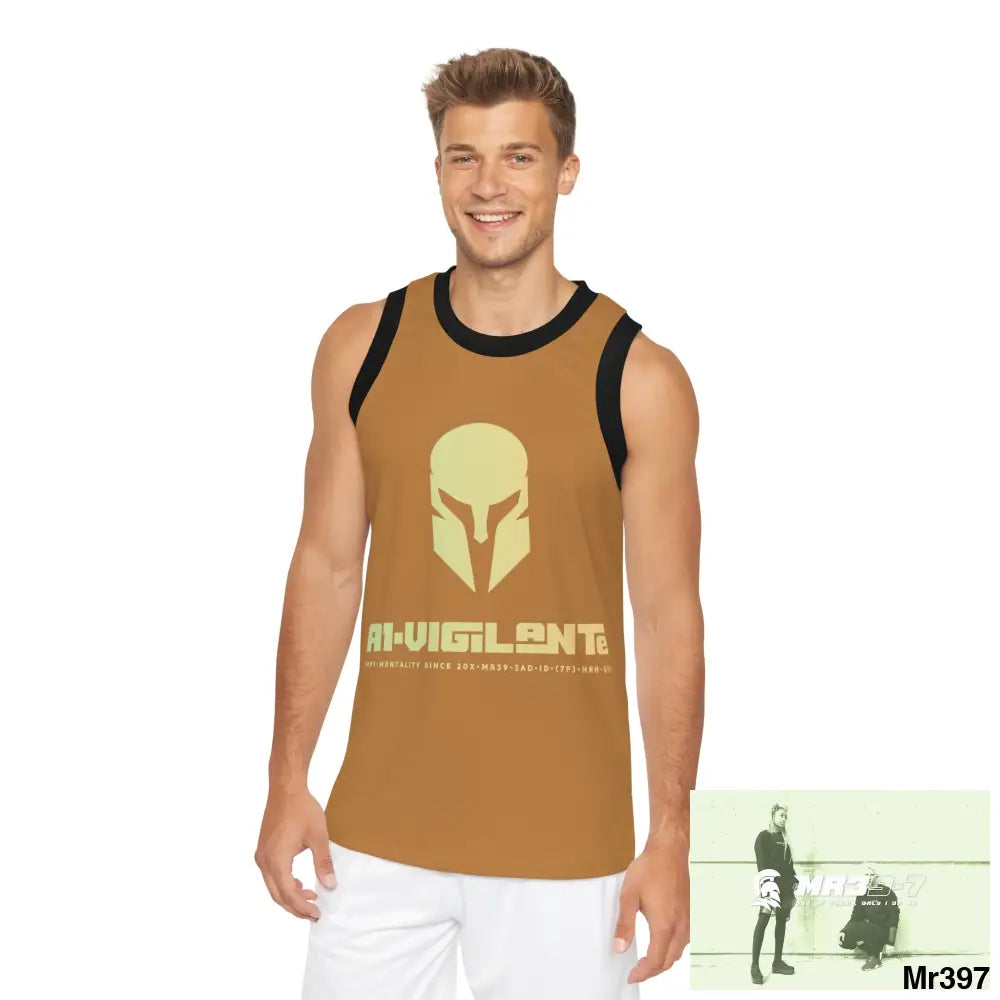 A1- Vigilante Unisex Basketball Jersey (AOP) XS / Black rib All Over Prints