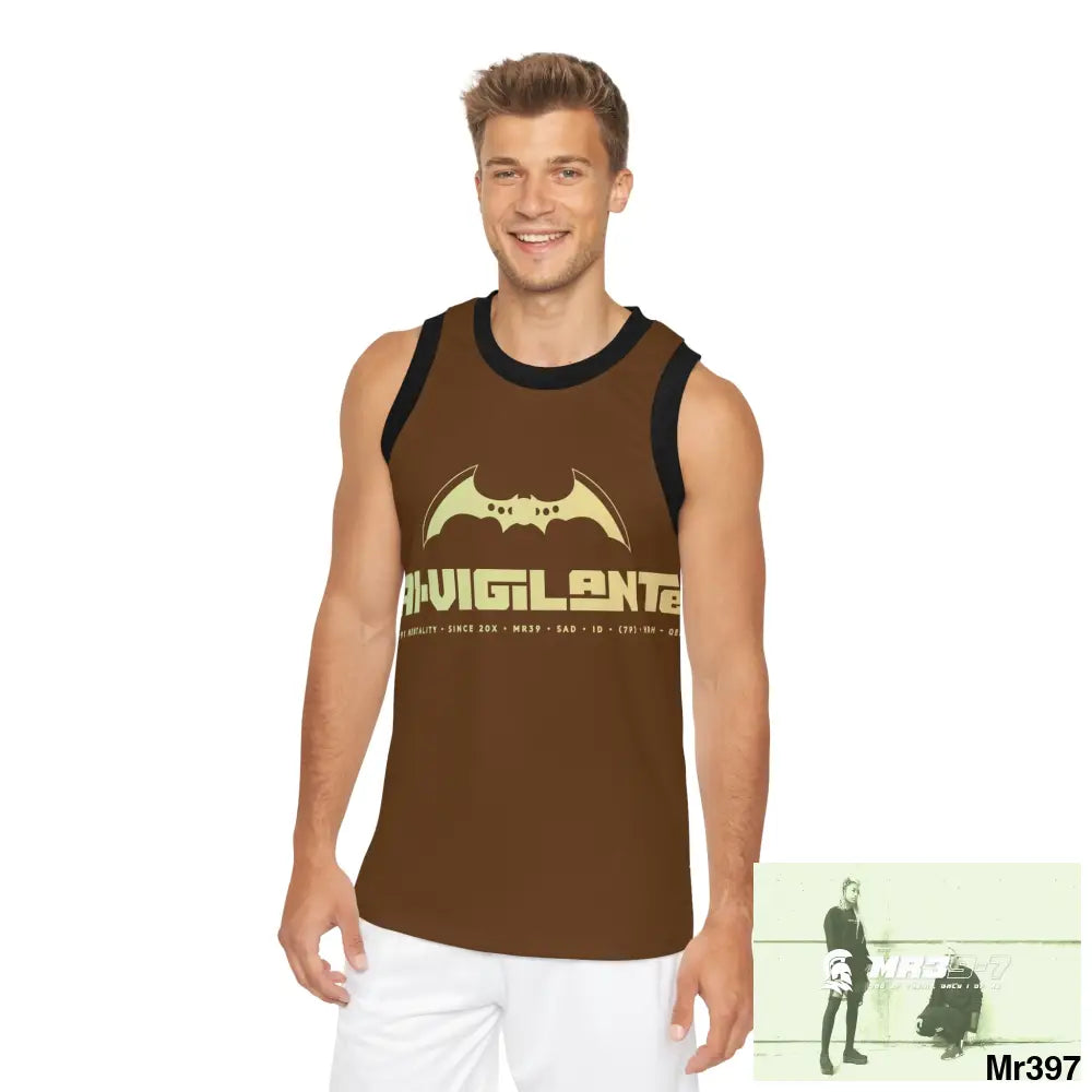 A1-Vigilante Unisex Basketball Jersey (AOP) XS / Black rib All Over Prints