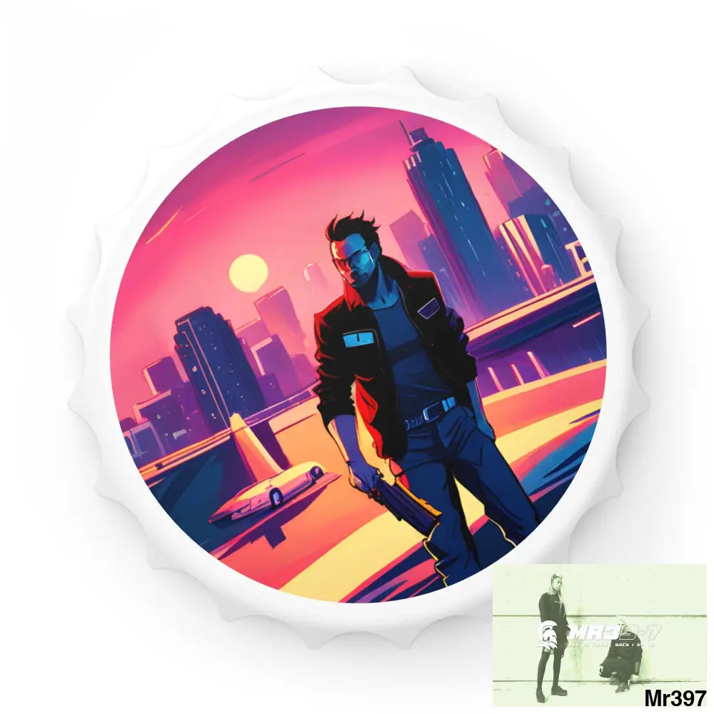 A1-Vigilante Vice theme Magnetic Bottle Opener One size / White Accessories