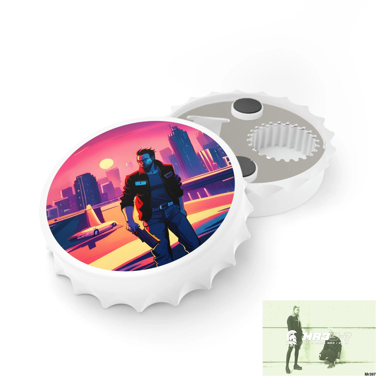 A1-Vigilante Vice theme Magnetic Bottle Opener One size / White Accessories
