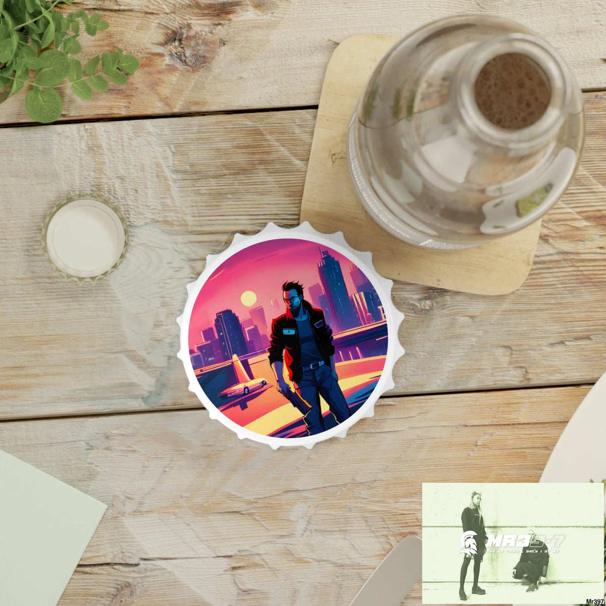 A1-Vigilante Vice theme Magnetic Bottle Opener One size / White Accessories