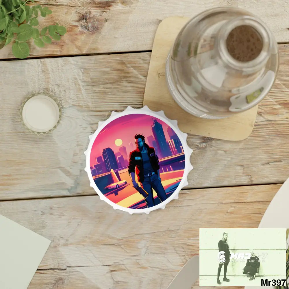 A1-Vigilante Vice theme Magnetic Bottle Opener One size / White Accessories