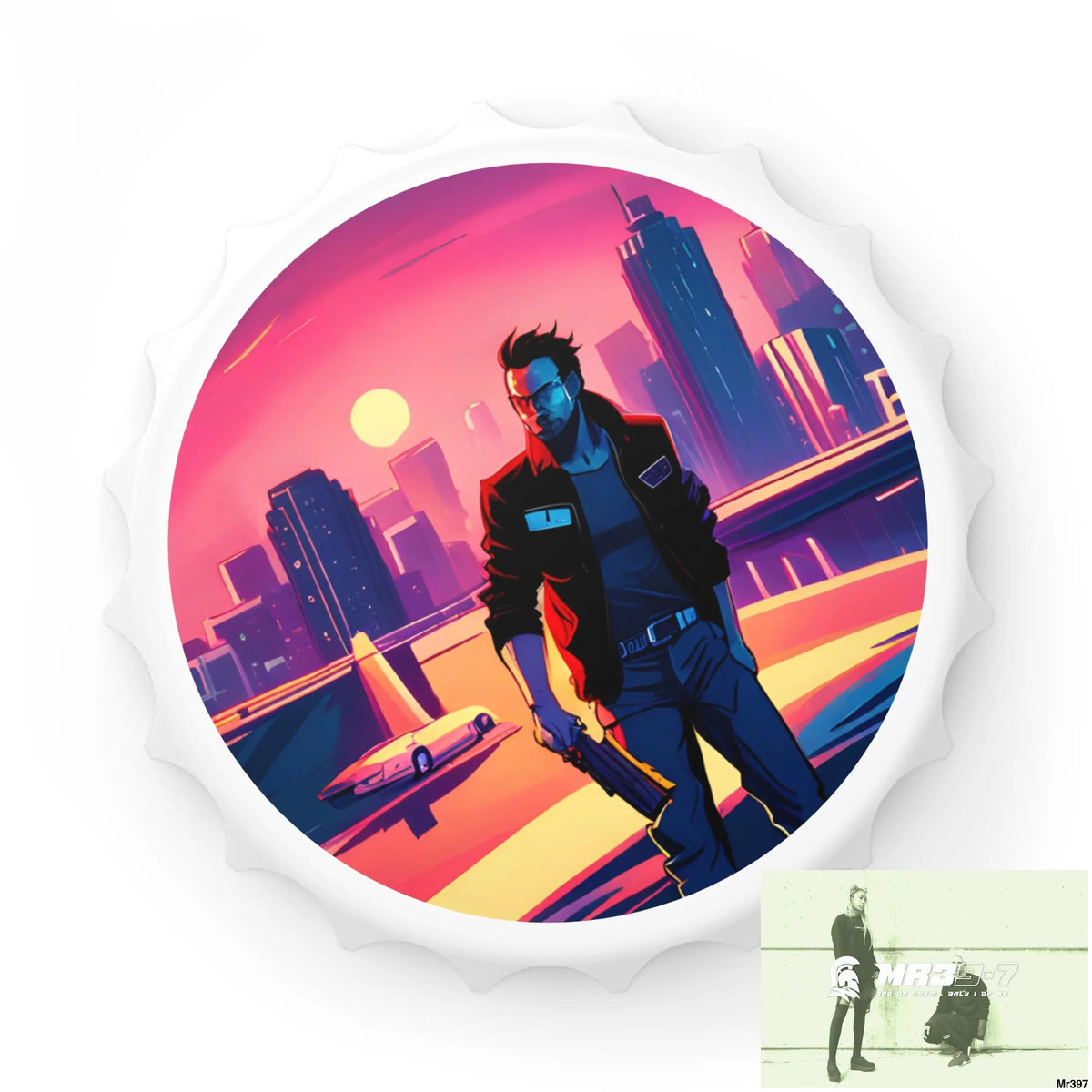 A1-Vigilante Vice theme Magnetic Bottle Opener One size / White Accessories