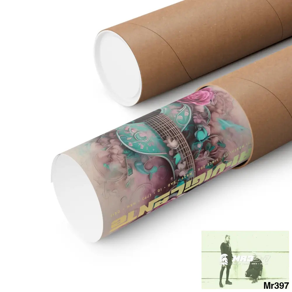 A1 Vigilante with pink roses and guitar Matte Vertical Posters Poster