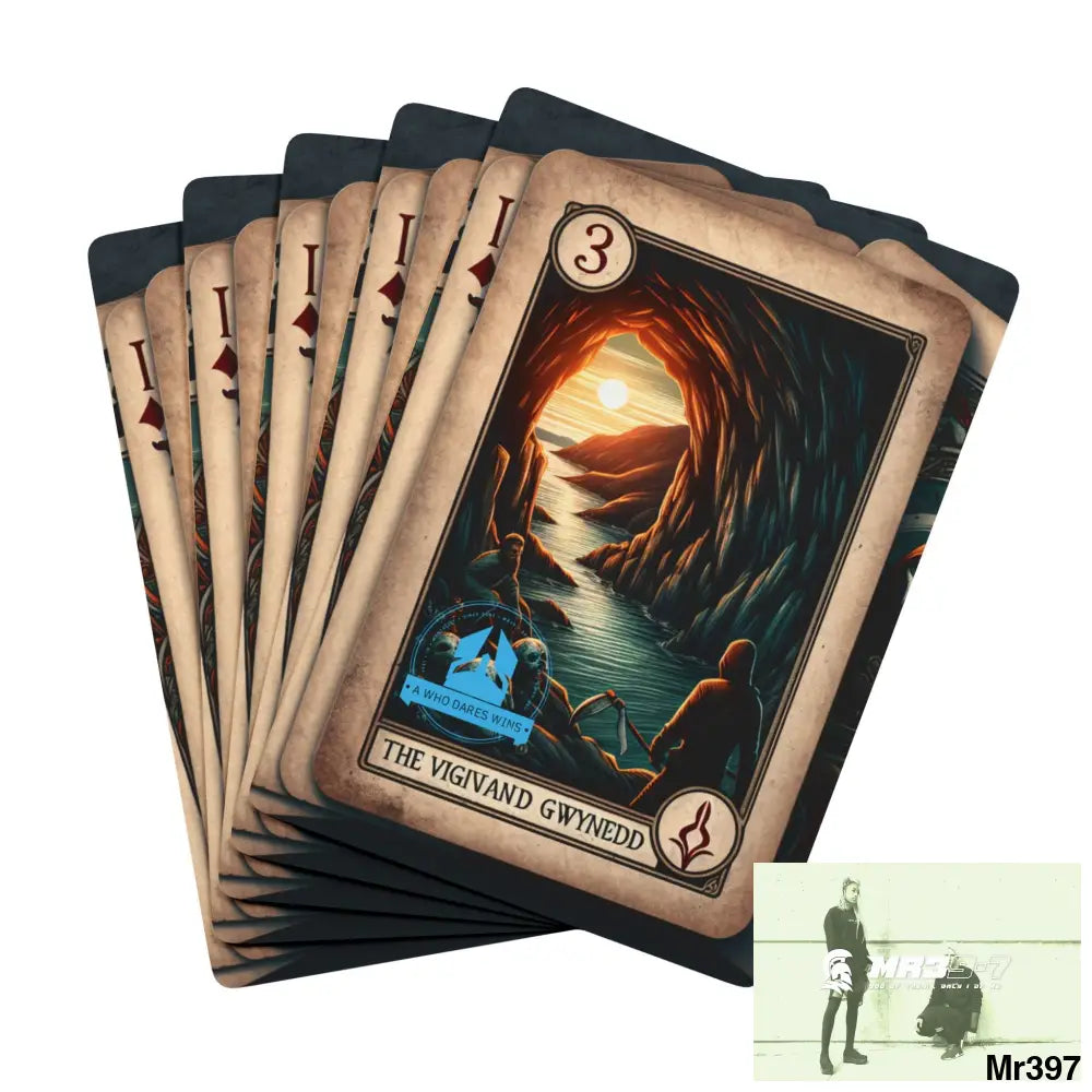A1-Who Dares AI Gwynedd Vigilante Themed Ltd Edition Custom Poker Cards 2.5’’ x 3.5’’ / White / Semi Glossy Paper