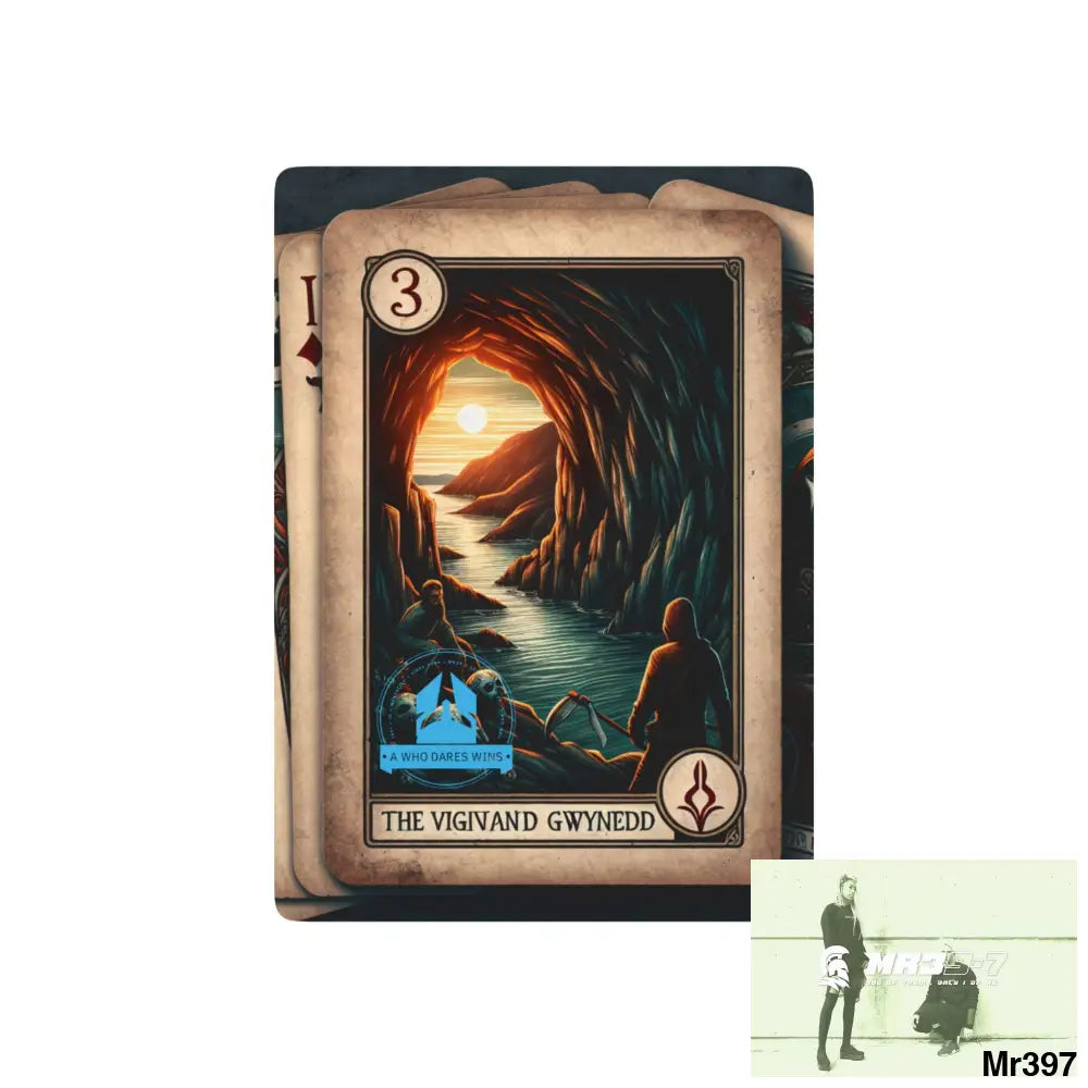 A1-Who Dares AI Gwynedd Vigilante Themed Ltd Edition Custom Poker Cards 2.5’’ x 3.5’’ / White / Semi Glossy Paper