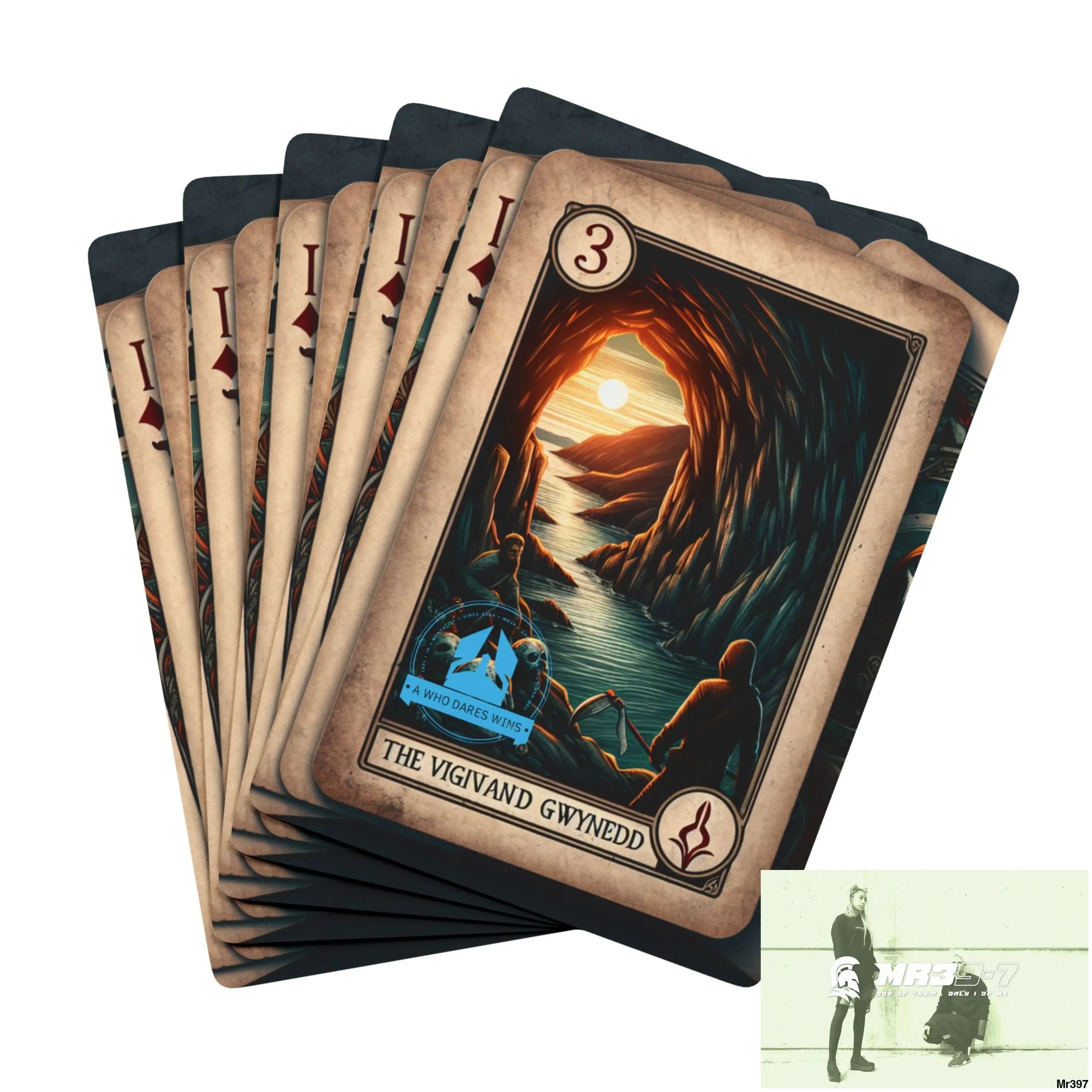A1-Who Dares AI Gwynedd Vigilante Themed Ltd Edition Custom Poker Cards 2.5’’ x 3.5’’ / White / Semi Glossy Paper