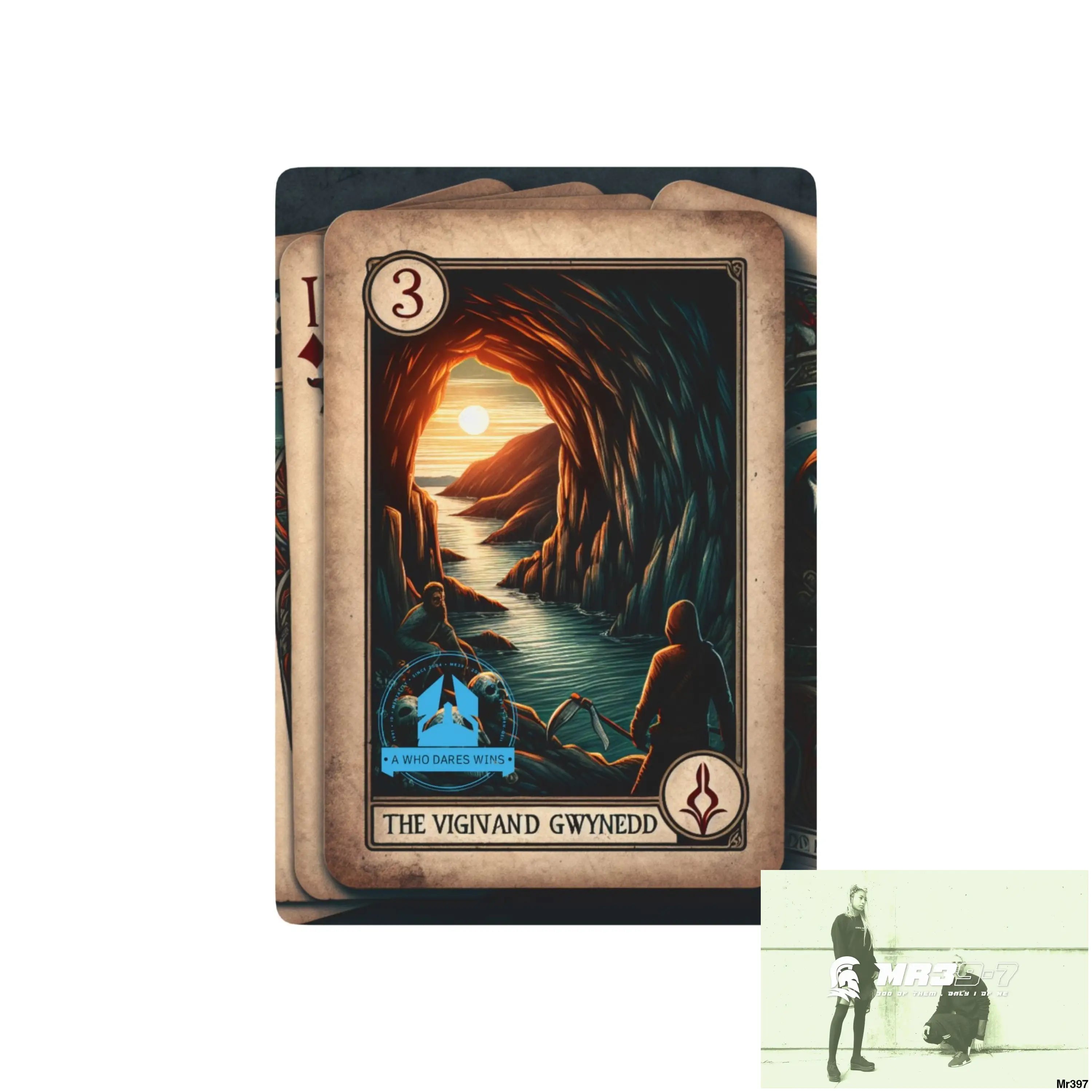 A1-Who Dares AI Gwynedd Vigilante Themed Ltd Edition Custom Poker Cards 2.5’’ x 3.5’’ / White / Semi Glossy Paper
