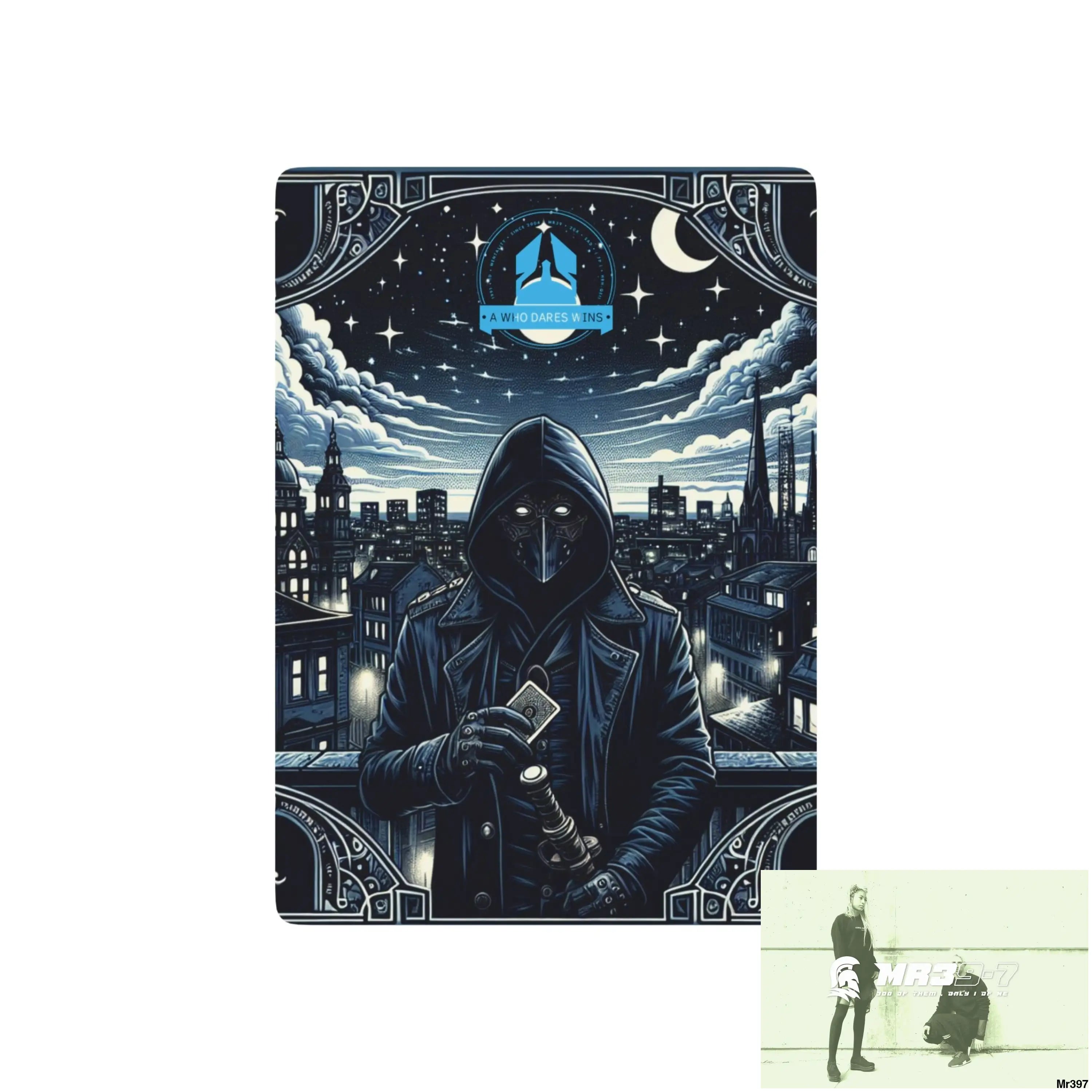A1-Who Dares AI Gwynedd Vigilante Themed Ltd Edition Custom Poker Cards 2.5’’ x 3.5’’ / White / Semi Glossy Paper