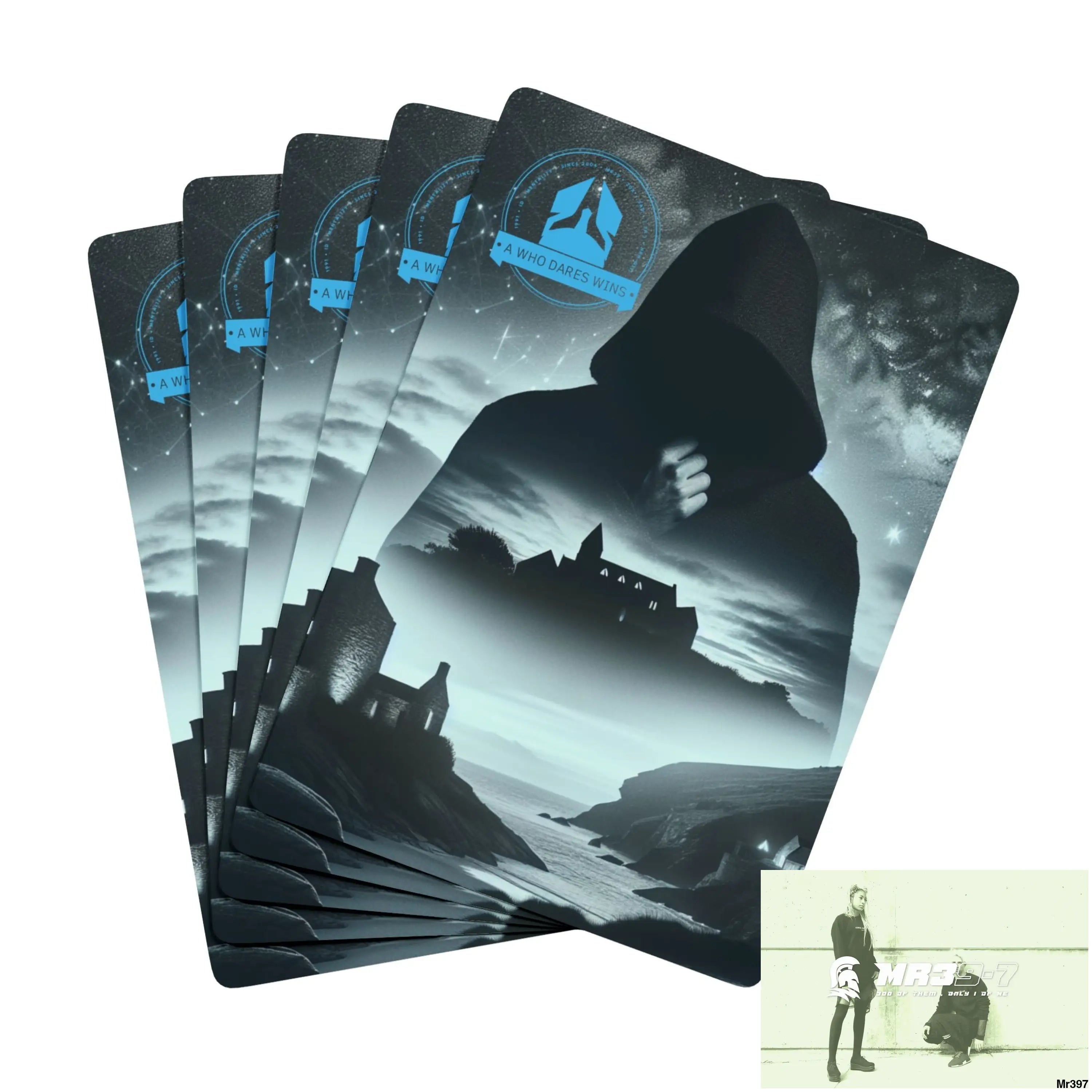 A1-Who Dares Wins AI Gwynedd Vigilante Themed Ltd Edition Custom Poker Cards 2.5’’ x 3.5’’ / White / Semi Glossy Paper