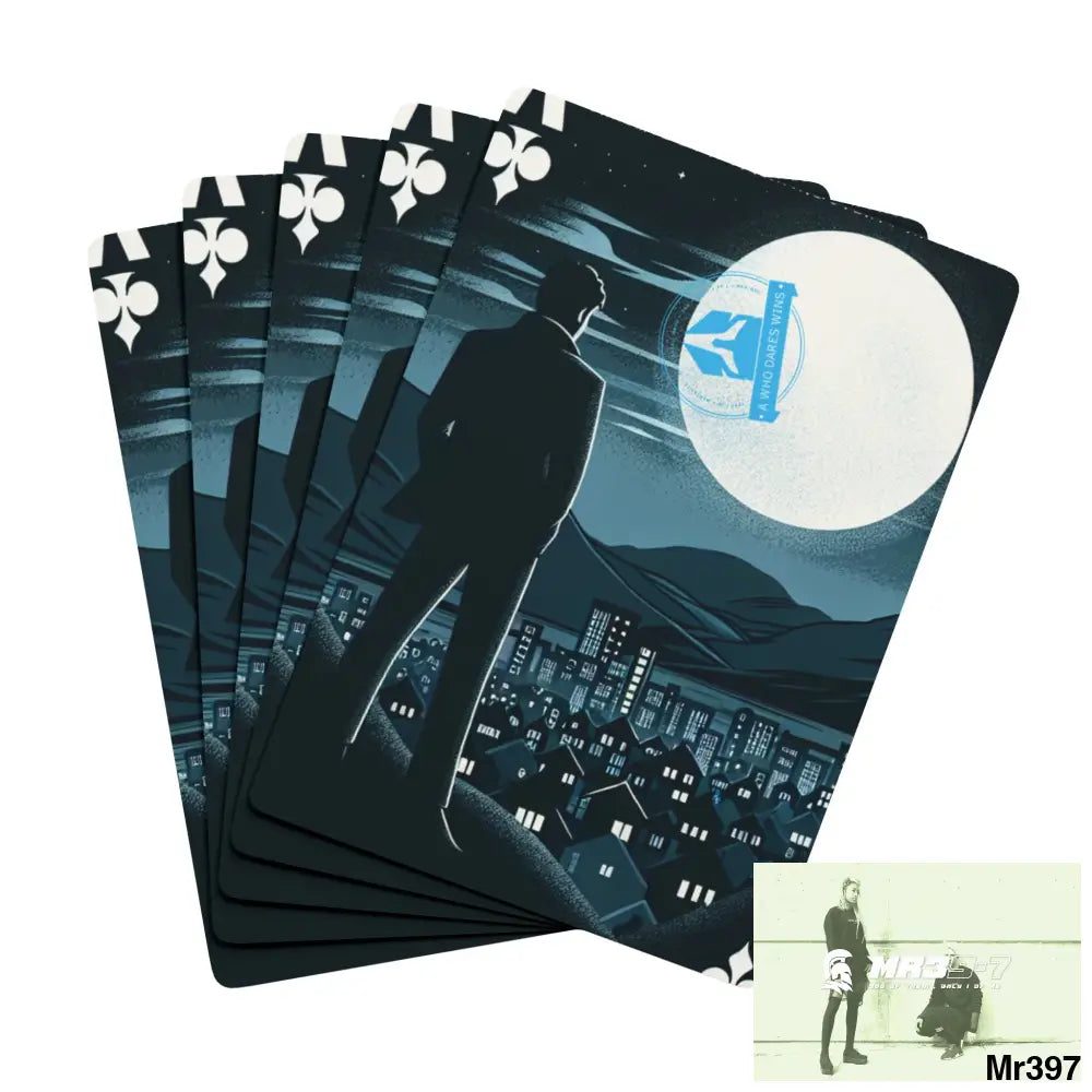 A1-Who Dares Wins AI Gwynedd Vigilante Themed Ltd Edition Custom Poker Cards 2.5’’ x 3.5’’ / White / Semi Glossy Paper