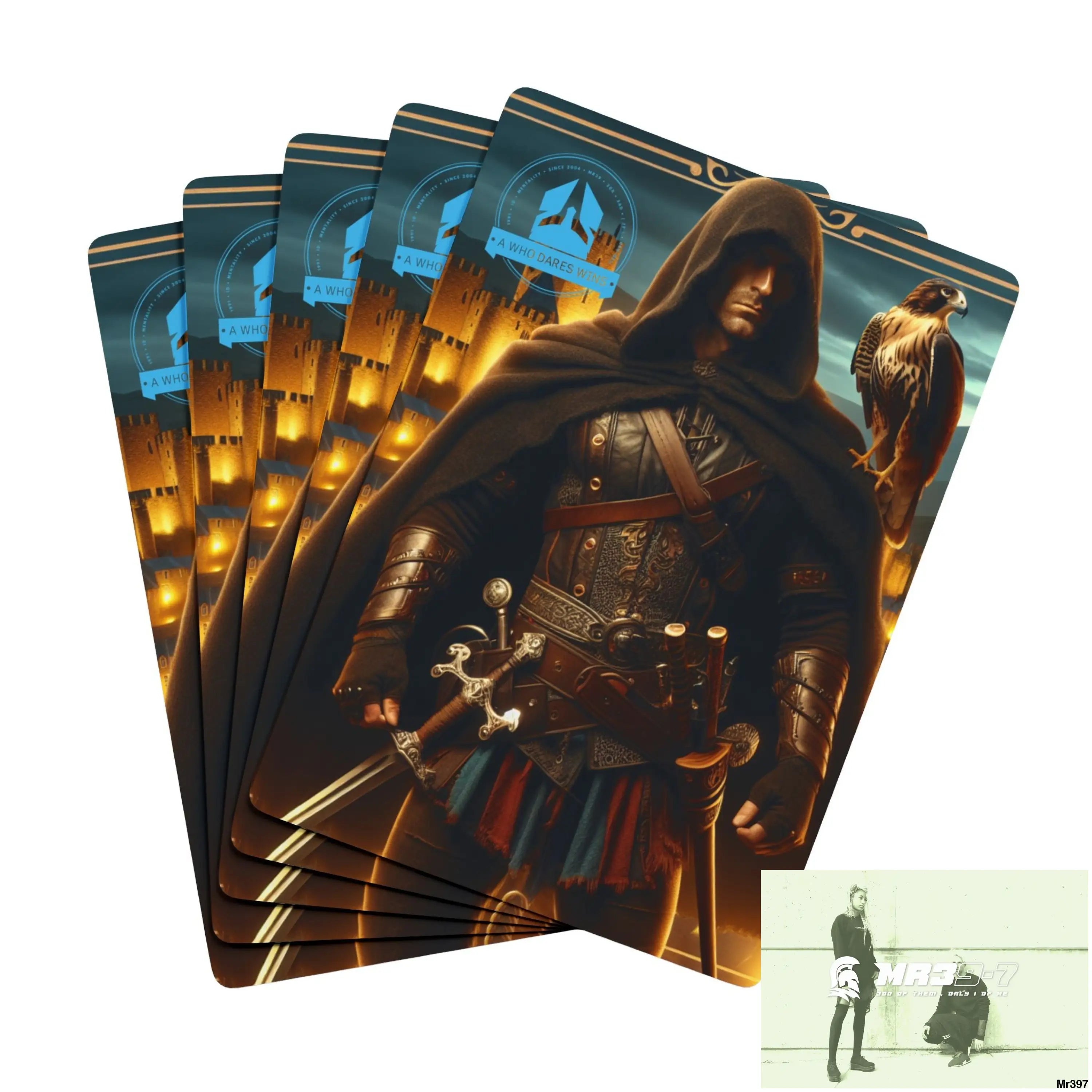 A1-Who Dares Wins AI Gwynedd Vigilante themed Ltd Edition Custom Poker Cards 2.5’’ x 3.5’’ / White / Semi Glossy Paper