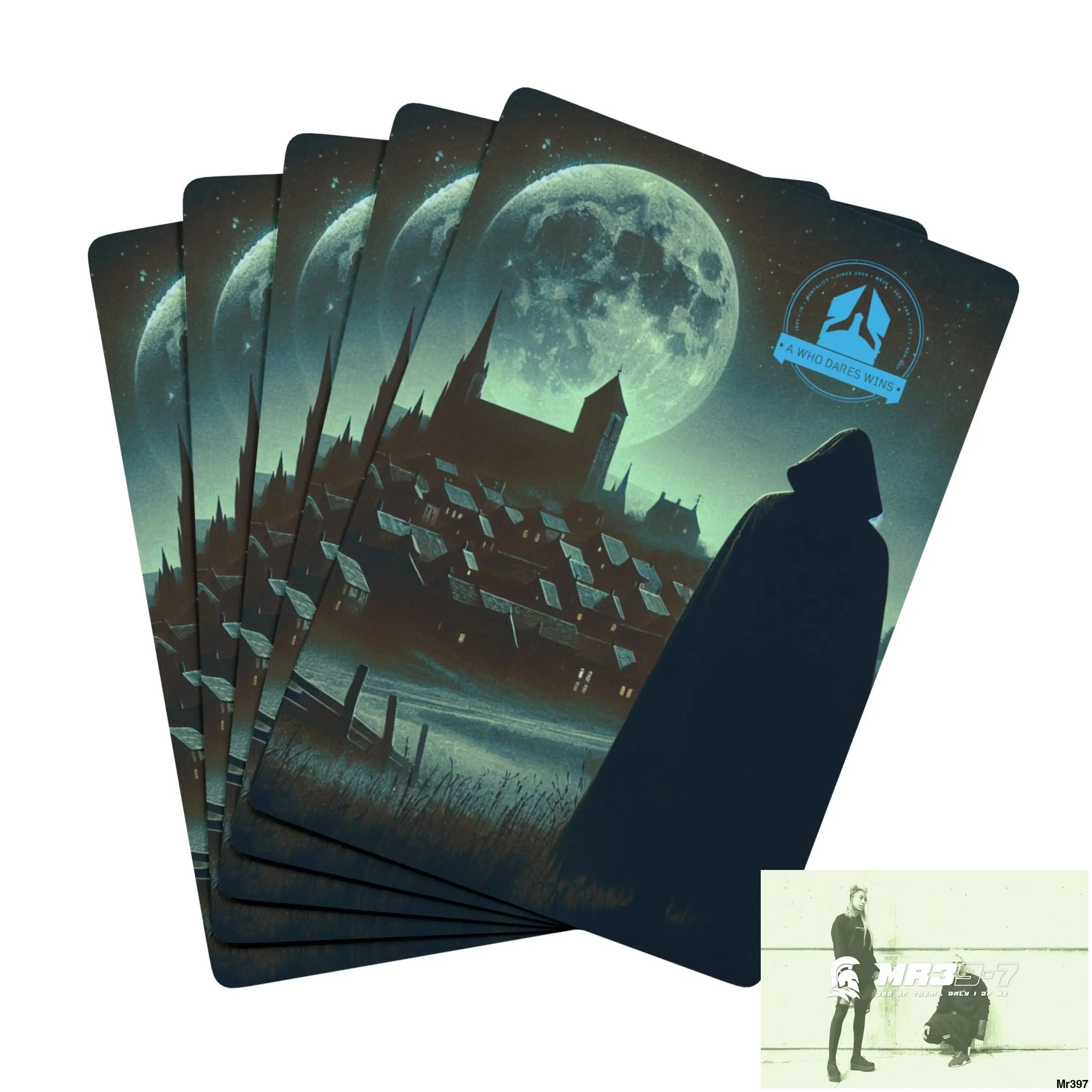 A1-Who Dares Wins AI Gwynedd Vigilante themed Ltd Edition Custom Poker Cards 2.5’’ x 3.5’’ / White / Semi Glossy Paper