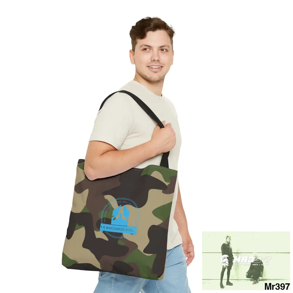 A1-Who Dares Wins Camo Tote Bag (AOP) Bags