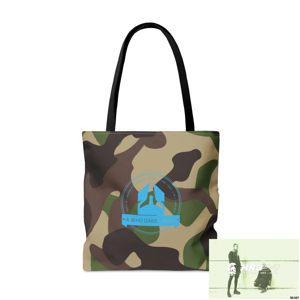 A1-Who Dares Wins Camo Tote Bag (AOP) Bags