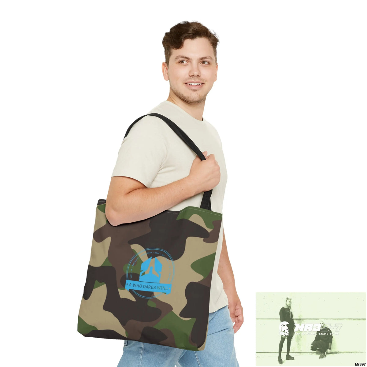A1-Who Dares Wins Camo Tote Bag (AOP) Bags
