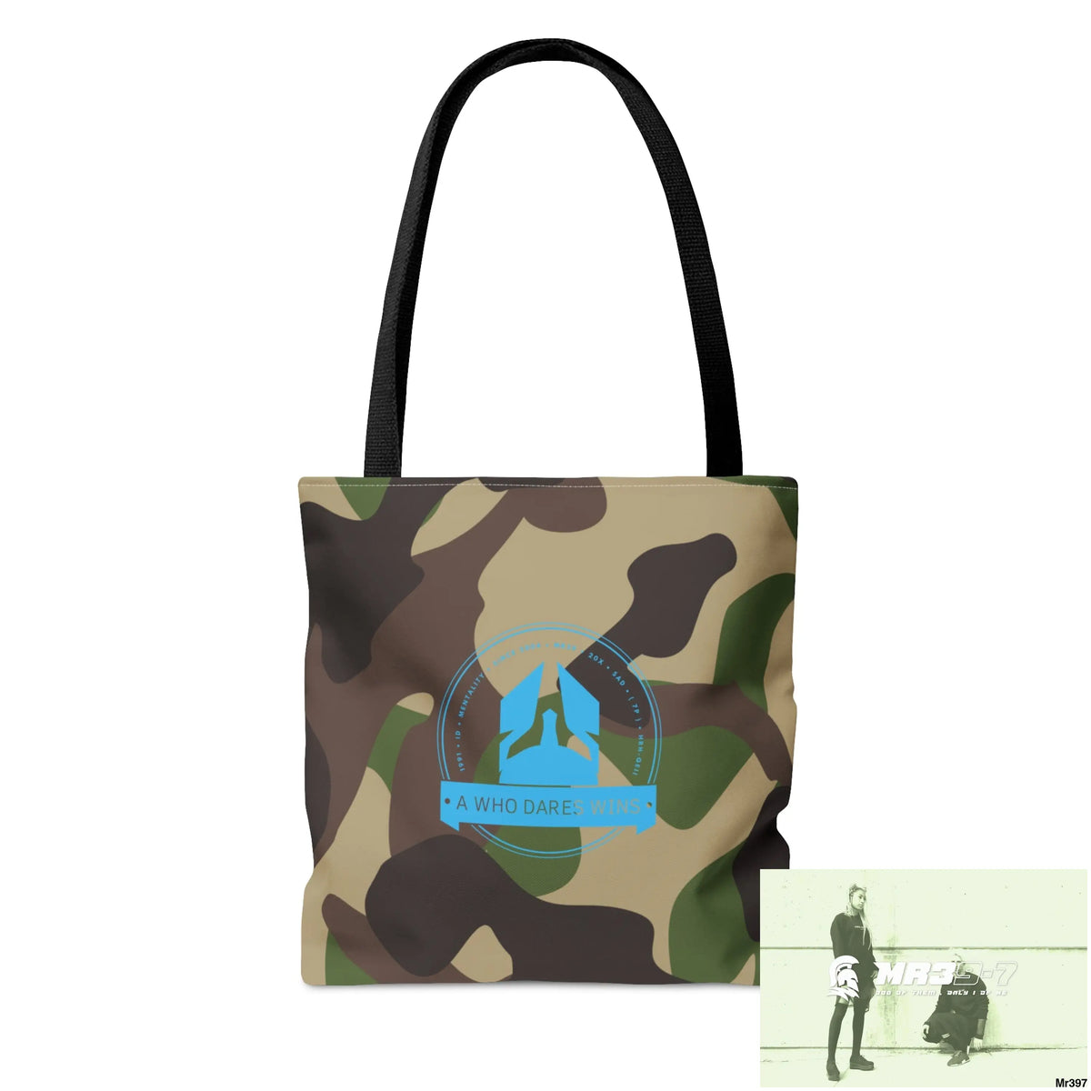 A1-Who Dares Wins Camo Tote Bag (AOP) Bags