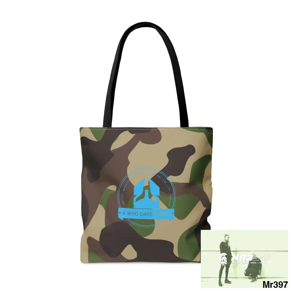 A1-Who Dares Wins Camo Tote Bag (AOP) Bags