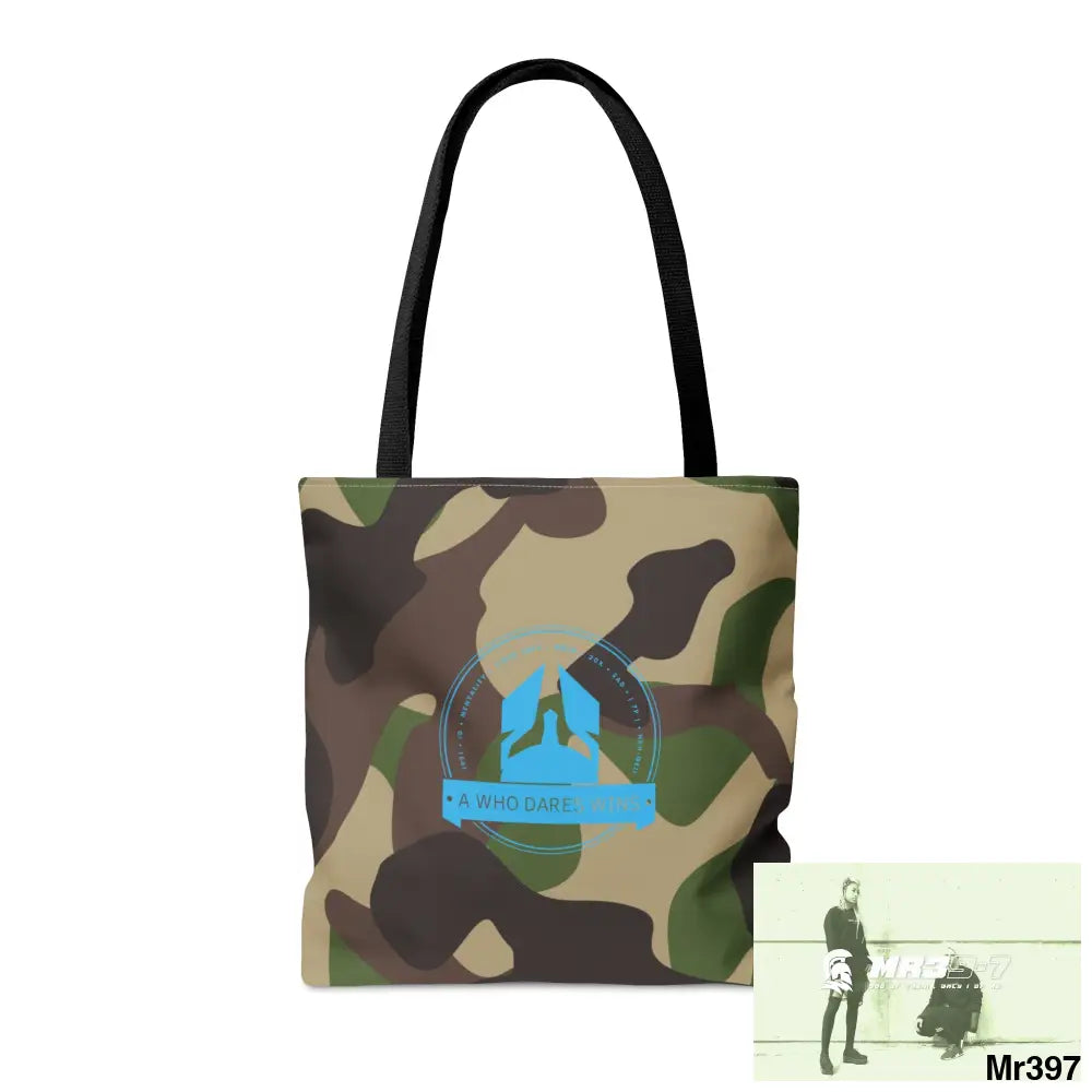 A1-Who Dares Wins Camo Tote Bag (AOP) Bags