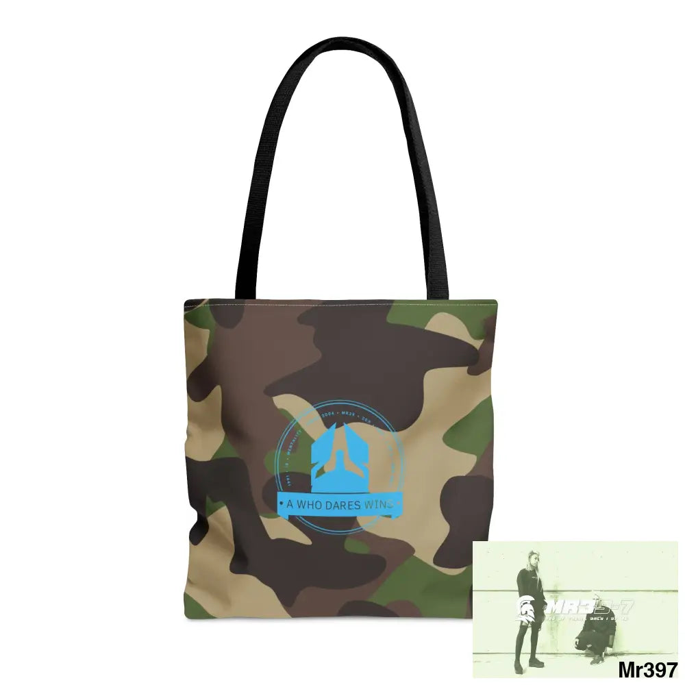 A1-Who Dares Wins Camo Tote Bag (AOP) Medium Bags