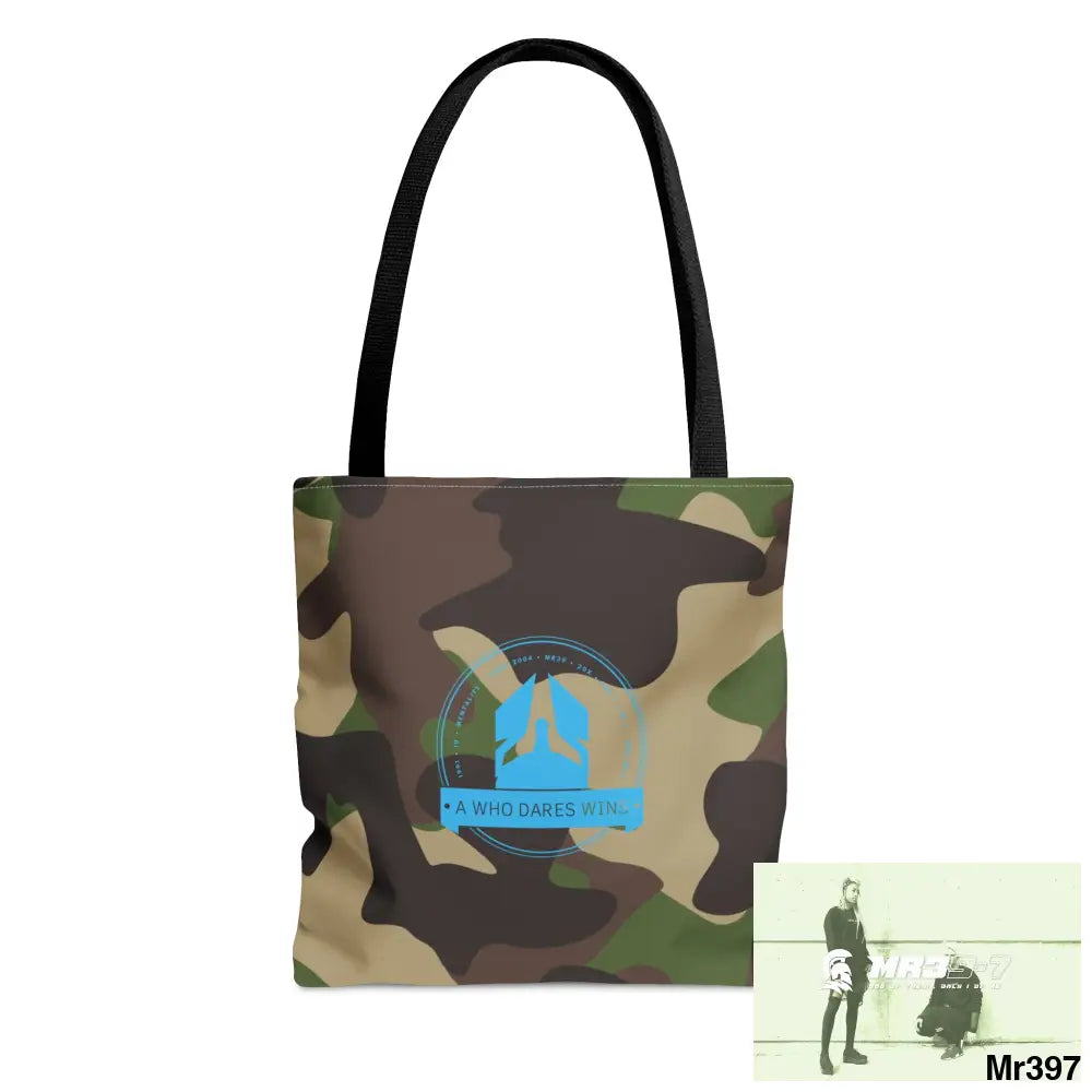 A1-Who Dares Wins Camo Tote Bag (AOP) Small Bags