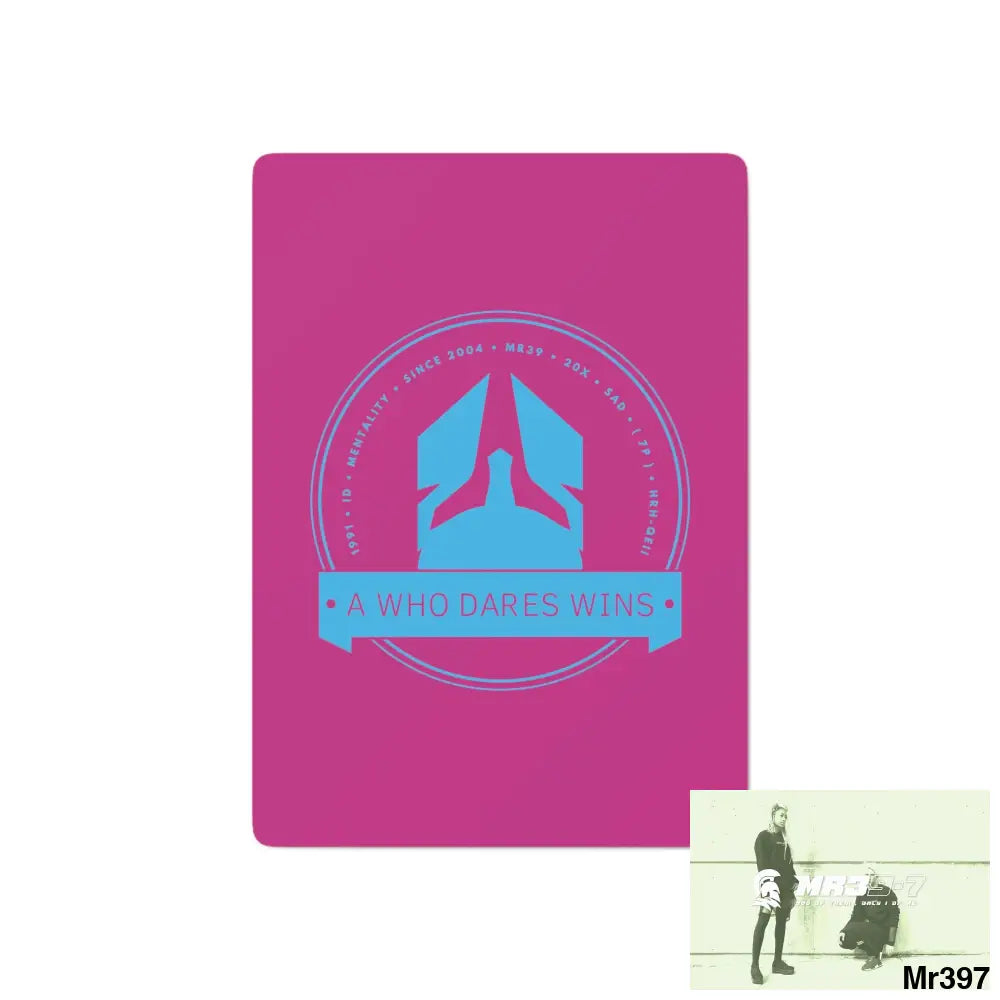 A1--Who Dares Wins Custom Poker Cards 2.47’’ x 3.47’’ / White / Semi Glossy Paper products