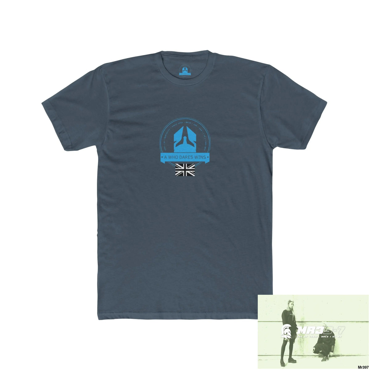 A1 Who Dares Wins Fk around and find out 2024 to present #atapaw Men’s Cotton Crew Tee Solid Indigo / S T-Shirt
