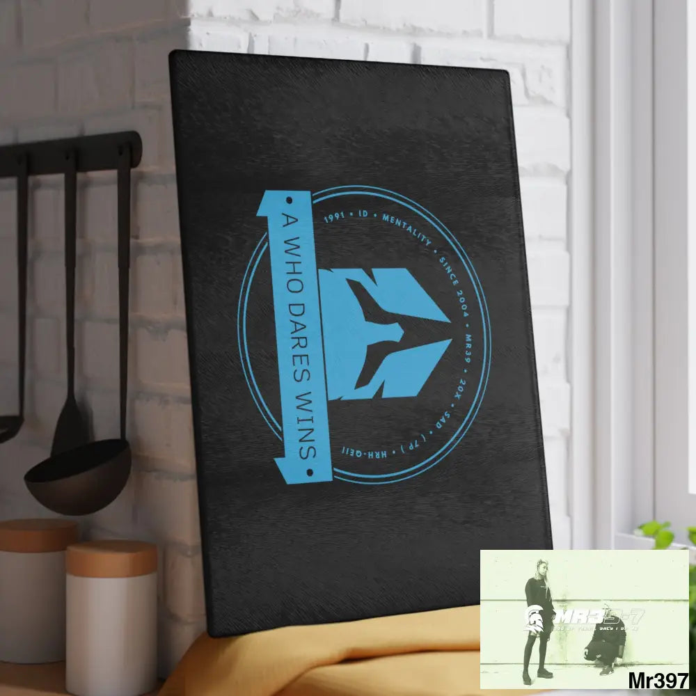 A1- Who Dares wins Glass Cutting Board 11’’ x 15’’ / Rectangle Home Decor