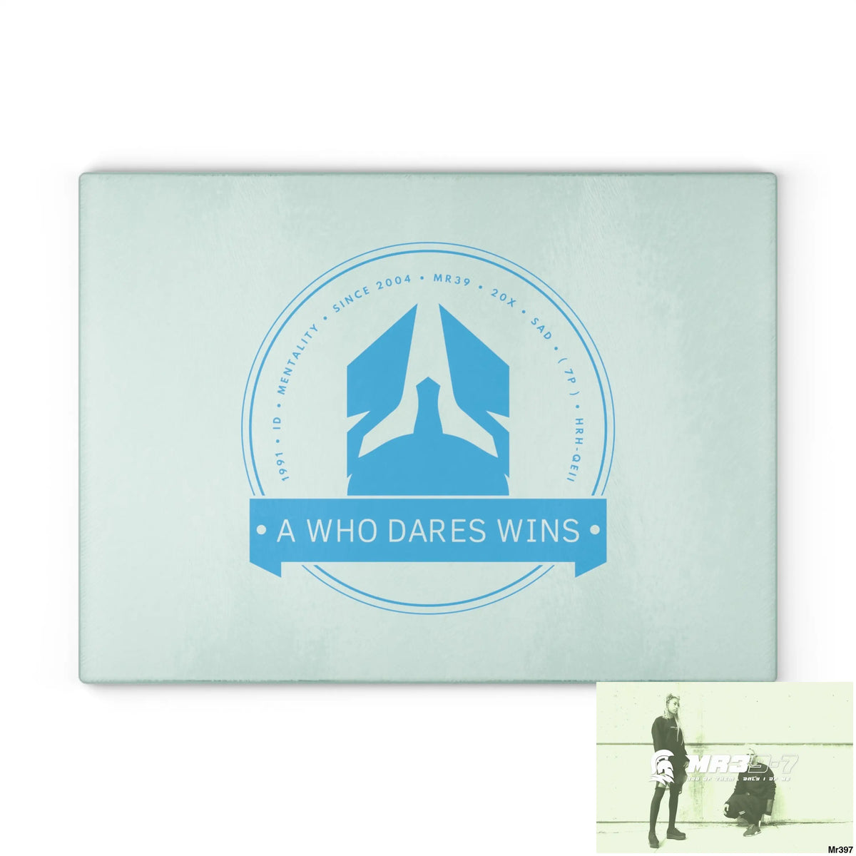 A1- Who Dares wins Glass Cutting Board 11’’ x 15’’ / Rectangle Home Decor