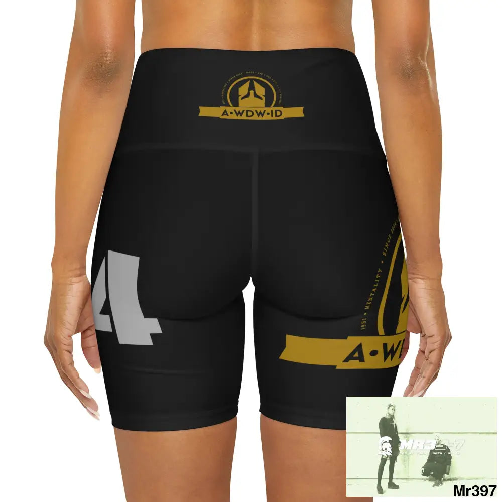 A1 Who Dares Wins ID a High Waisted Yoga Shorts (AOP) All Over Prints