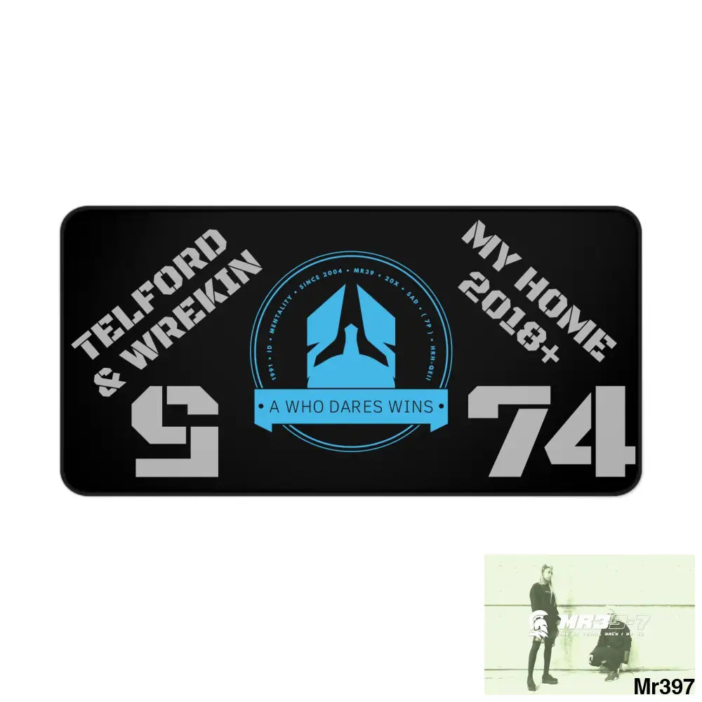 A1-Who Dares Wins ID My Home Telford & Wrekin 2022-23 Desk Mat 15.5’’ × 31’’ Home Decor