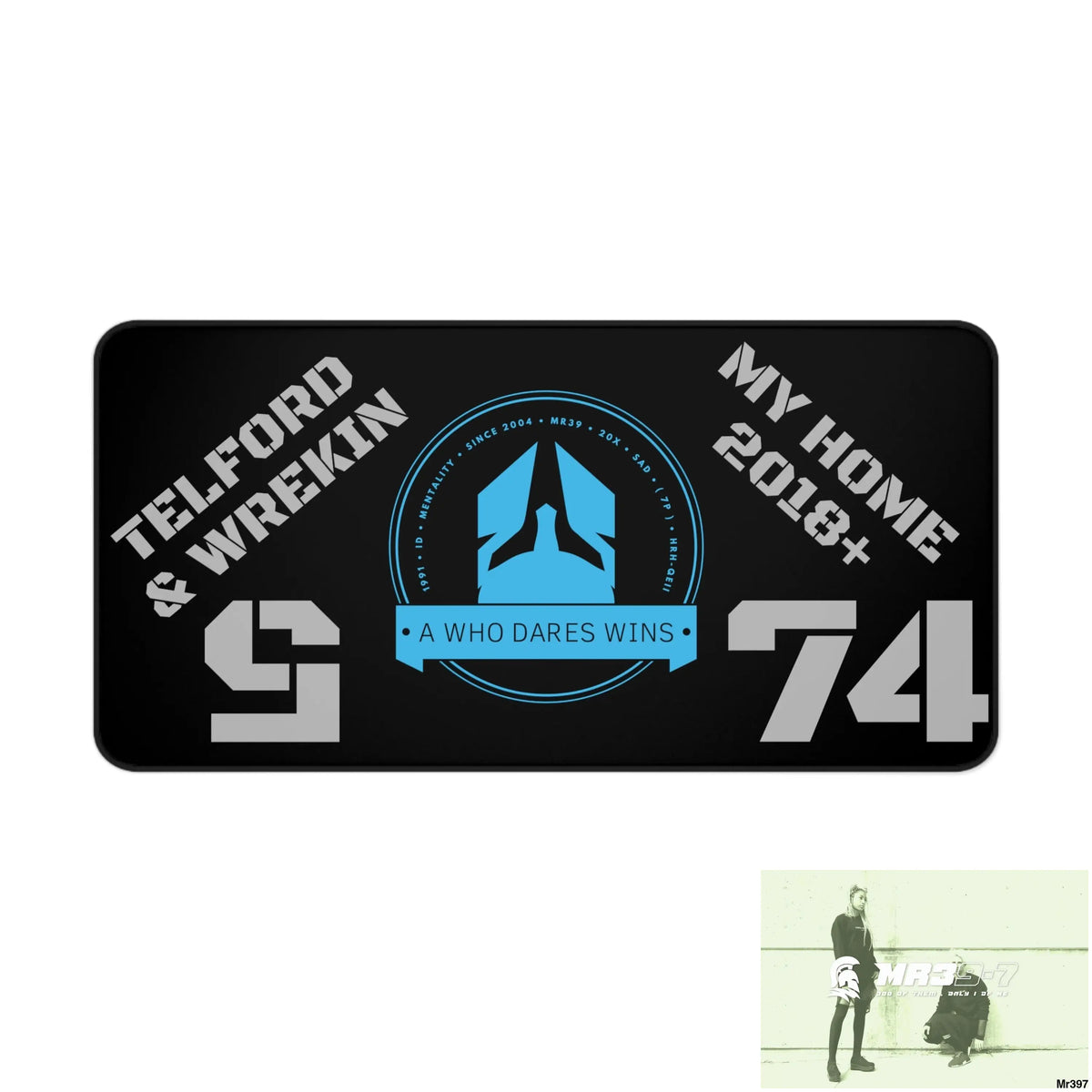 A1-Who Dares Wins ID My Home Telford & Wrekin 2022-23 Desk Mat 15.5’’ × 31’’ Home Decor