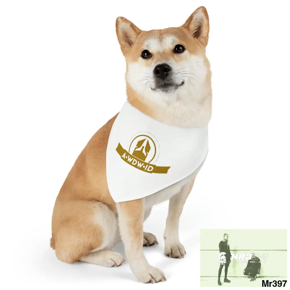 A1-Who Dares Wins ID Pet Bandana Collar L Pets