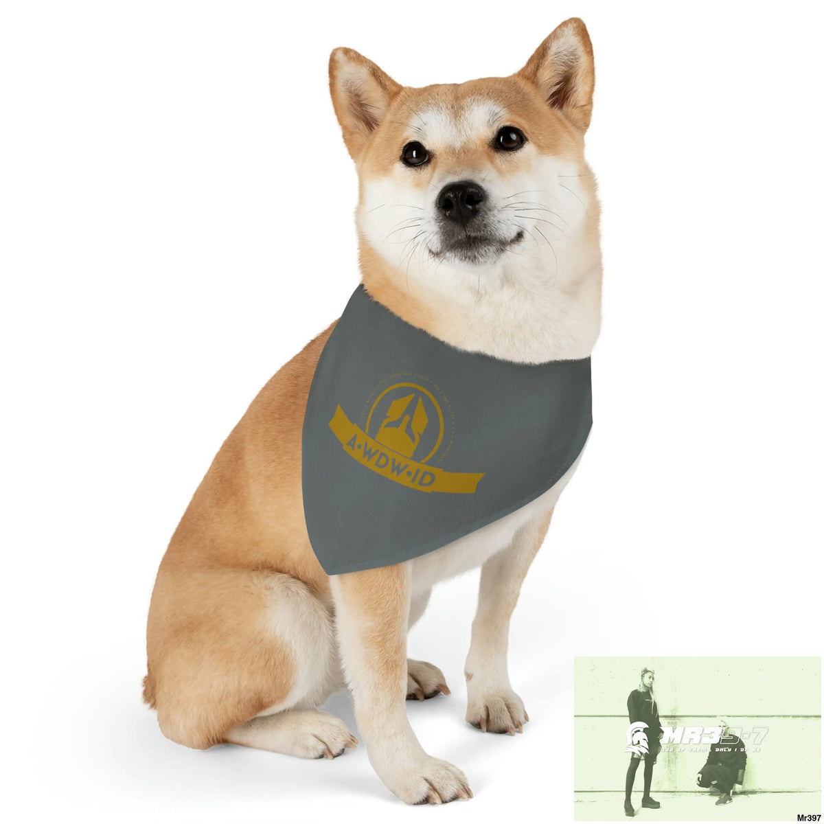 A1-Who Dares Wins ID Pet Bandana Collar L Pets