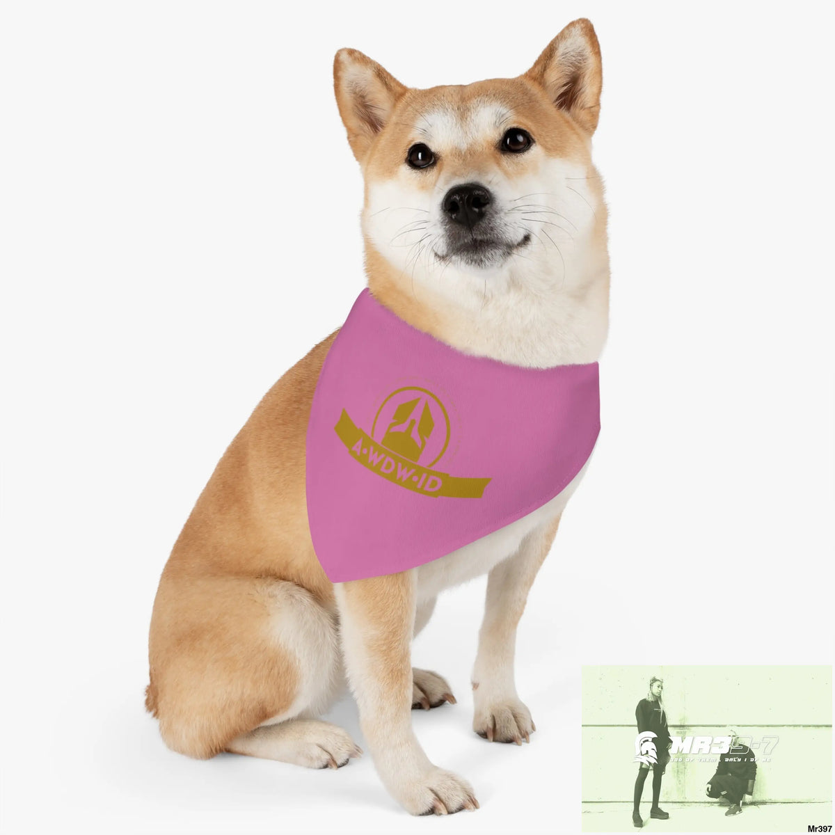 A1--Who Dares Wins ID Pet Bandana Collar L Pets