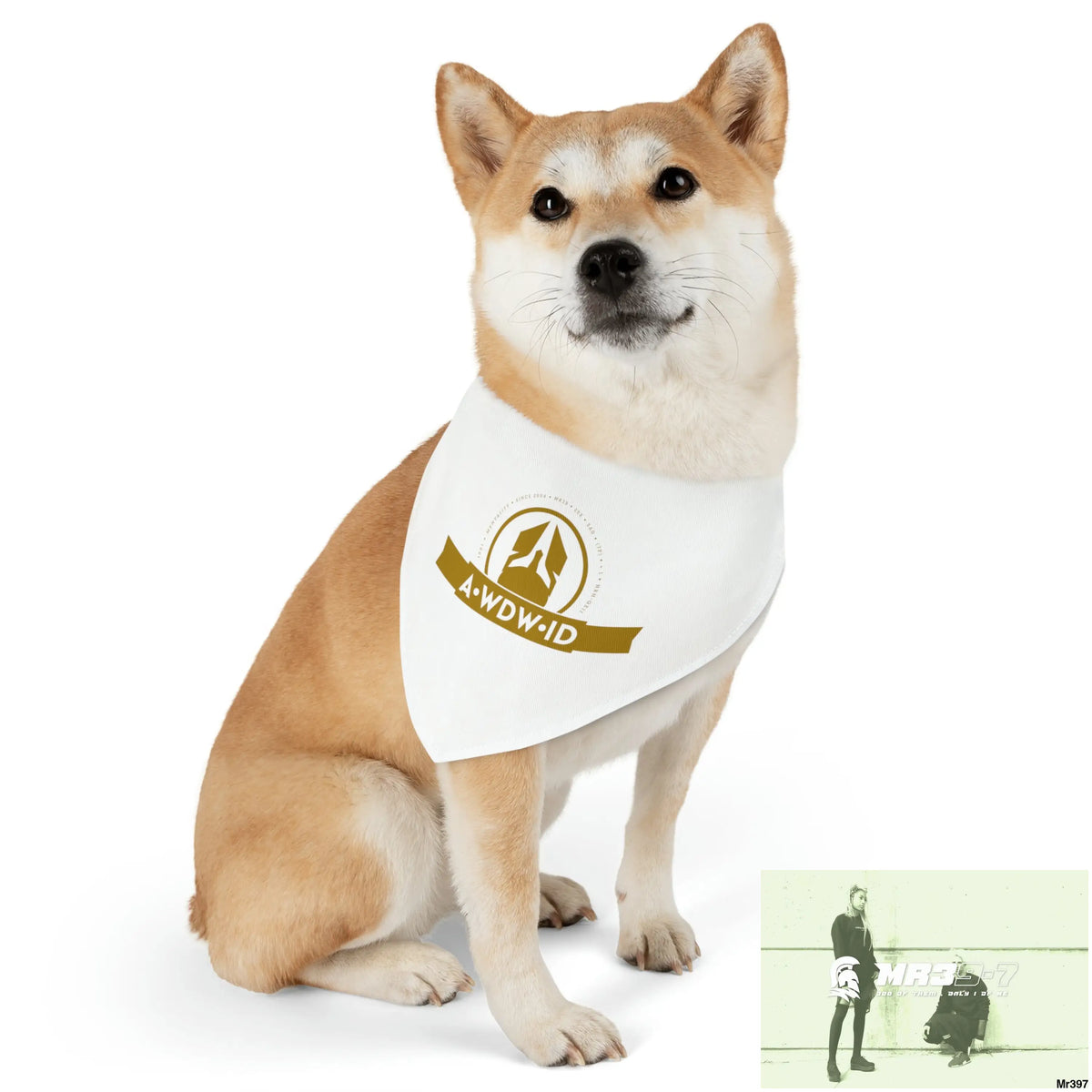 A1-Who Dares Wins ID Pet Bandana Collar L Pets