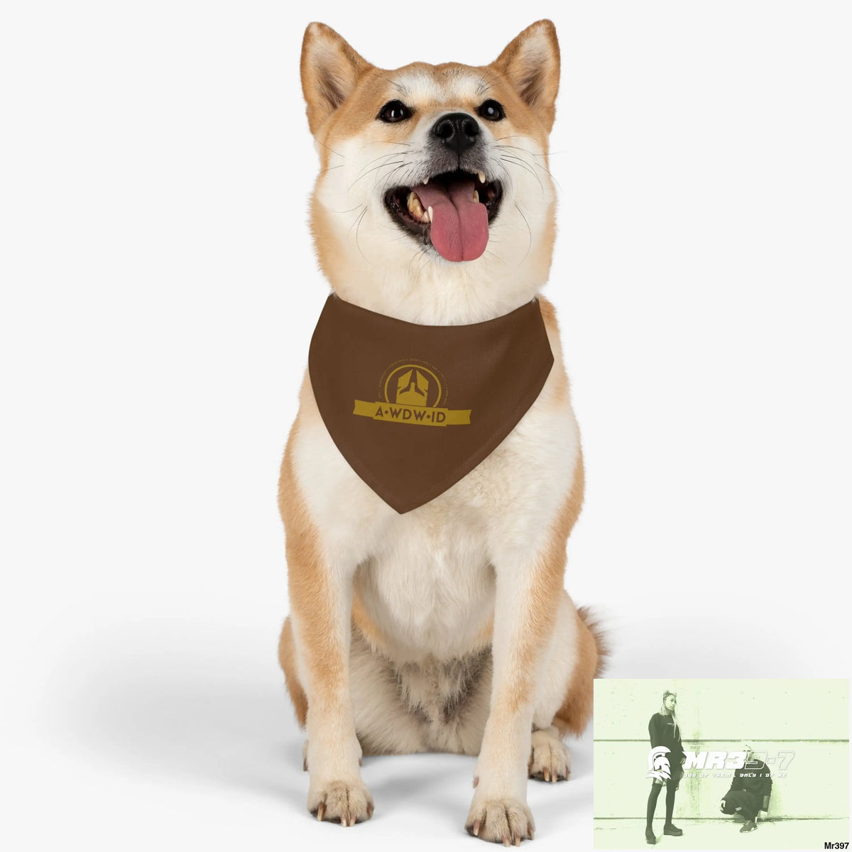 A1--Who Dares Wins ID Pet Bandana Collar M Pets