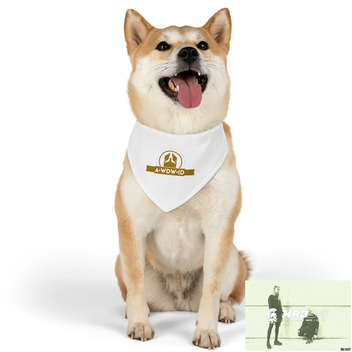 A1-Who Dares Wins ID Pet Bandana Collar M Pets