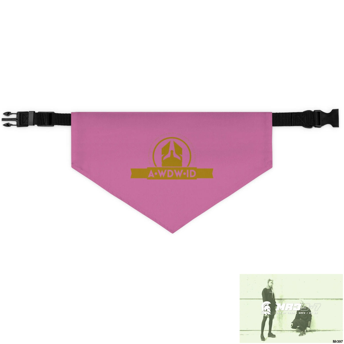 A1--Who Dares Wins ID Pet Bandana Collar Pets