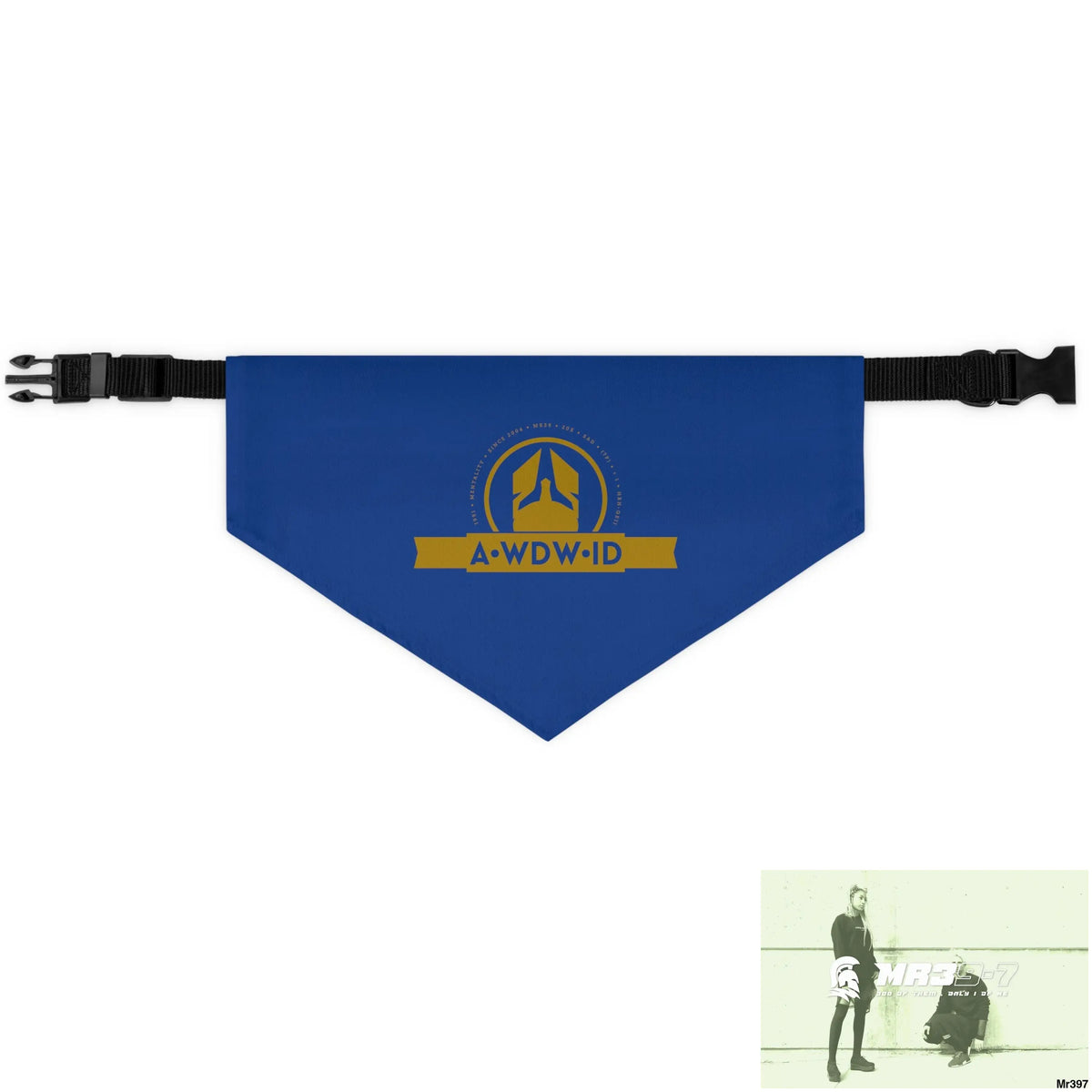 A1--Who Dares Wins ID Pet Bandana Collar Pets