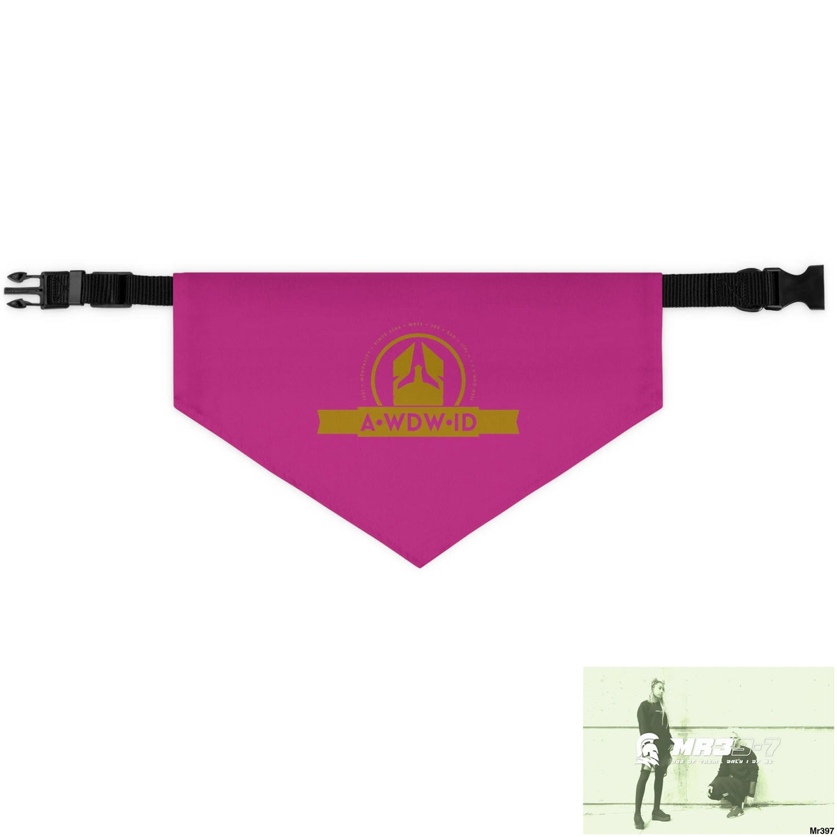 A1--Who Dares Wins ID Pet Bandana Collar Pets