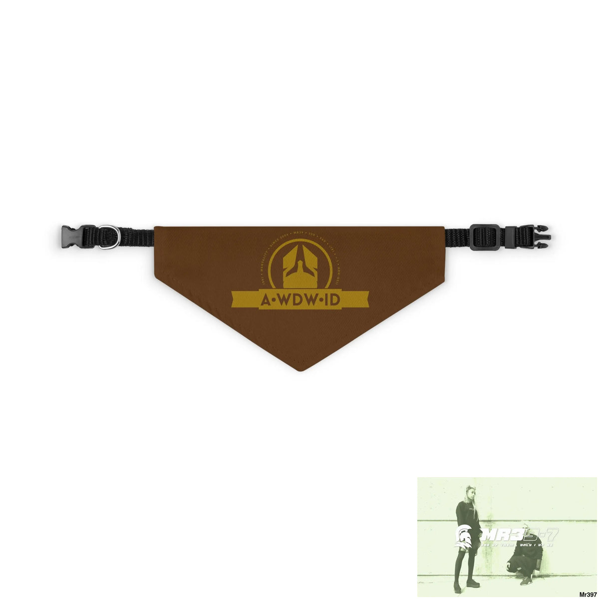 A1--Who Dares Wins ID Pet Bandana Collar Pets