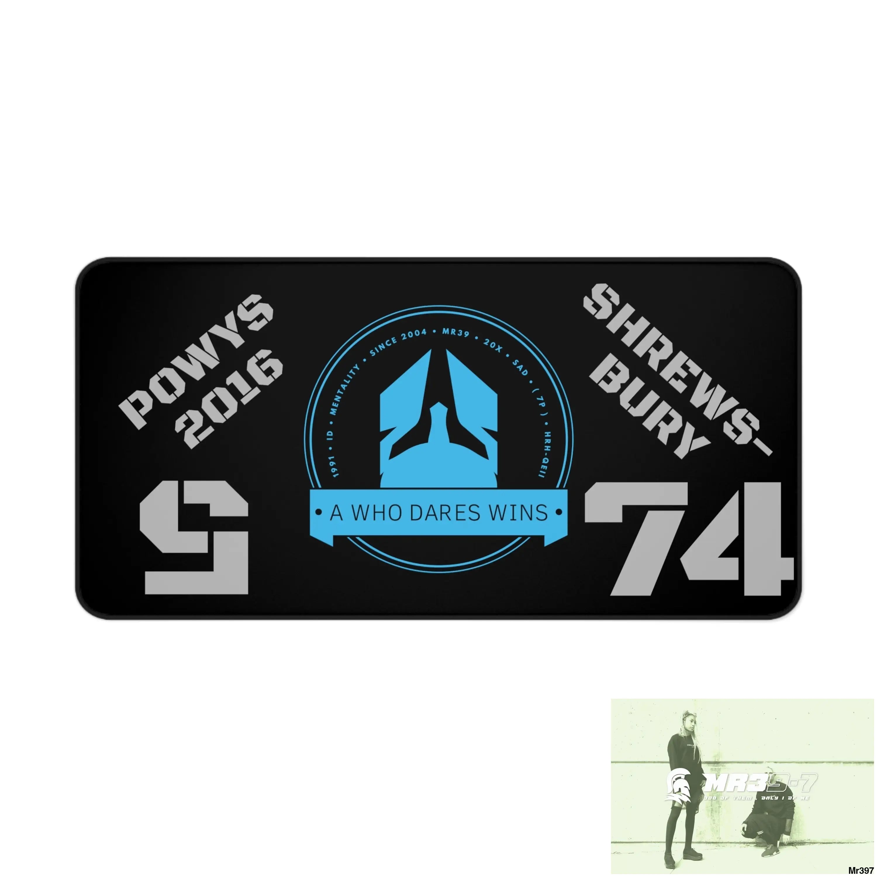 A1-Who Dares Wins ID Powys ro Shrewsbury 2016 Desk Mat 15.5’’ × 31’’ Home Decor