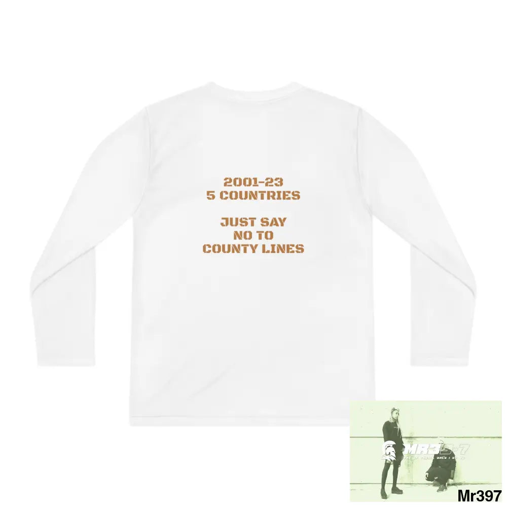 A1 Who Dares Wins (ID) RSF 2001-23 5 Countries Just Say No To County Lines Youth Long Sleeve Competitor Tee Kids clothes
