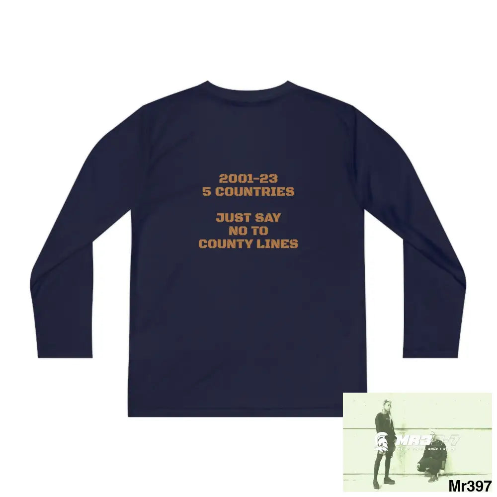 A1 Who Dares Wins (ID) RSF 2001-23 5 Countries Just Say No To County Lines Youth Long Sleeve Competitor Tee Kids clothes